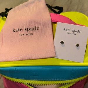 Kate Spade ♠️ petite spade silver earrings and dust bag.